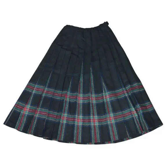 Vintage Pendleton Plaid Wool Coquette Pleated Skirt Women's Size 4 Made in USA - Picture 1 of 5
